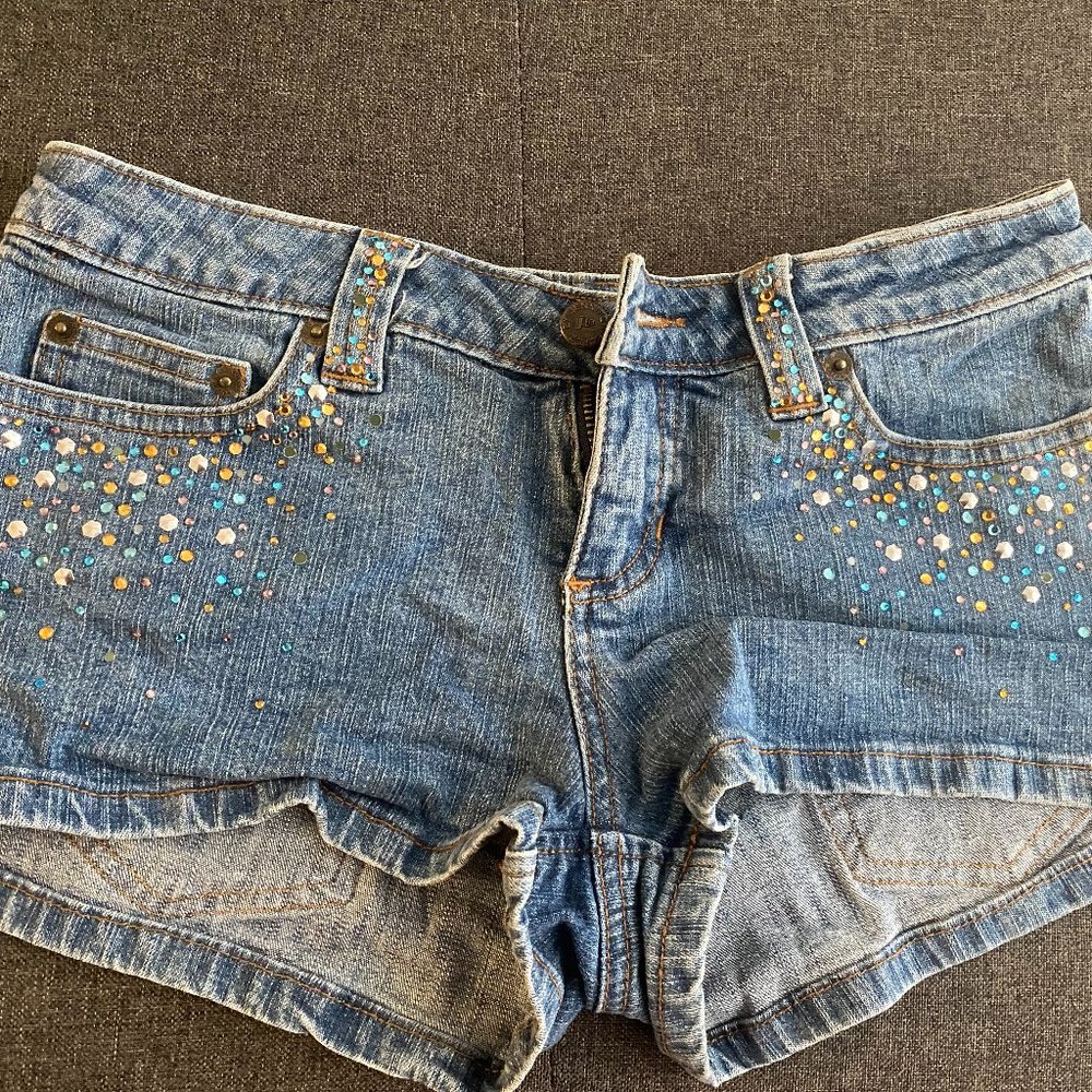 Jlo Jeweled Denim Jean shorts